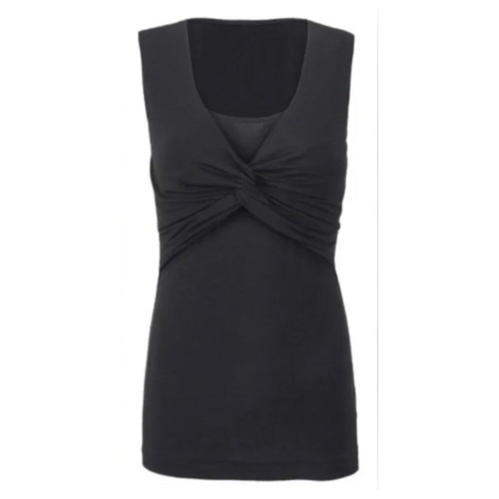Cabi Women's Twisted Knot Chest Sleeveless Top Style No. 3633 Black Size M